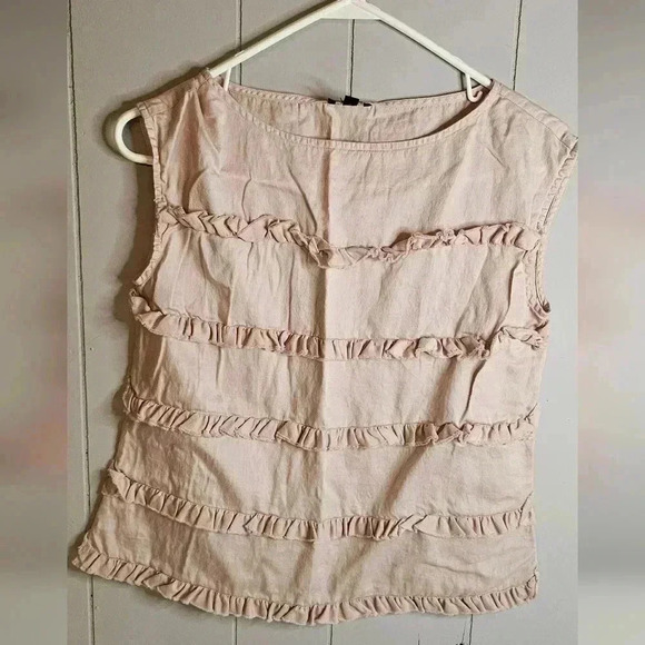 Talbots Blush Pink Ruffled Sleeveless Top 6P - Picture 1 of 6